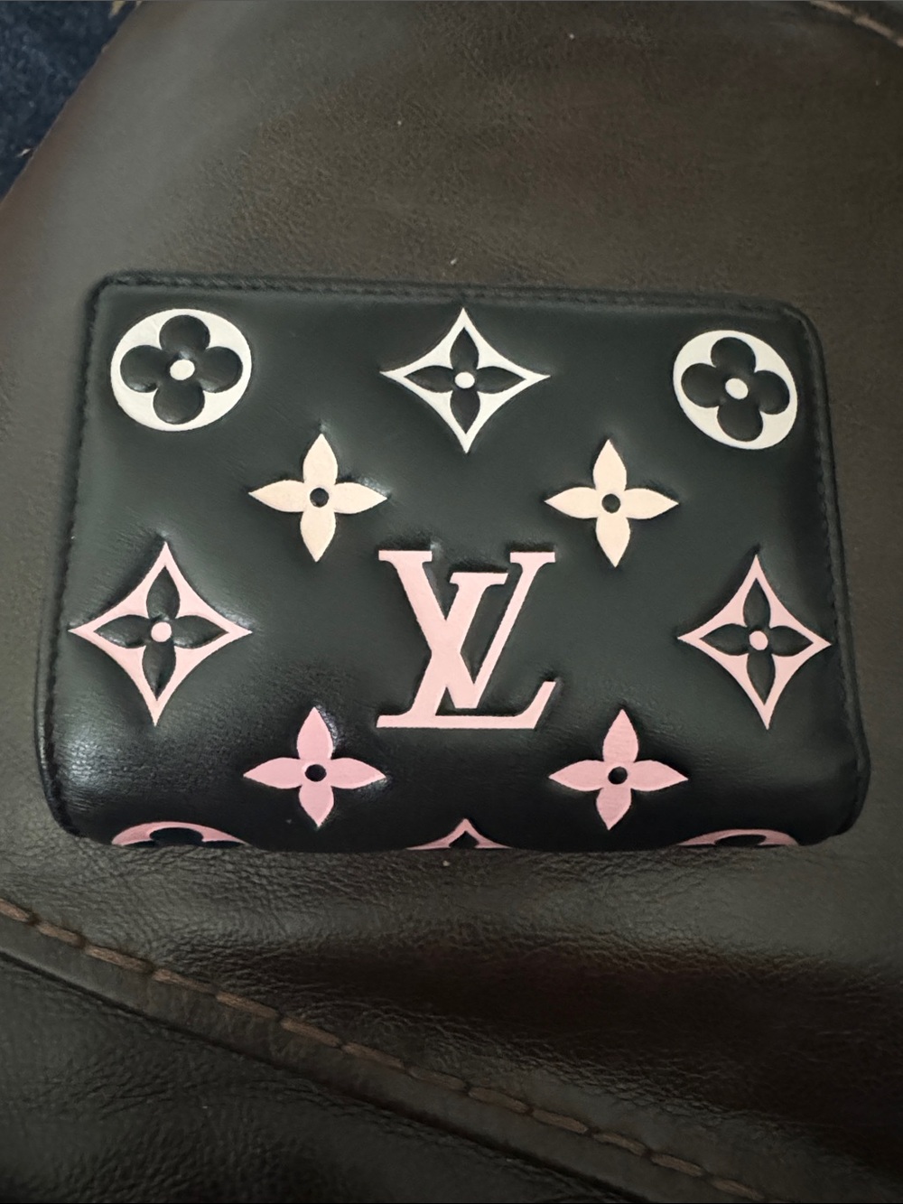 Louis Vuitton Lambskin Embossed Monogram LV Ski Lou Coussin Wallet